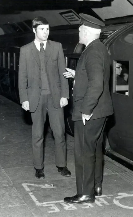 Framed Print : Derek Johnstone 1970 at copland road subway station 1970 Rangers football