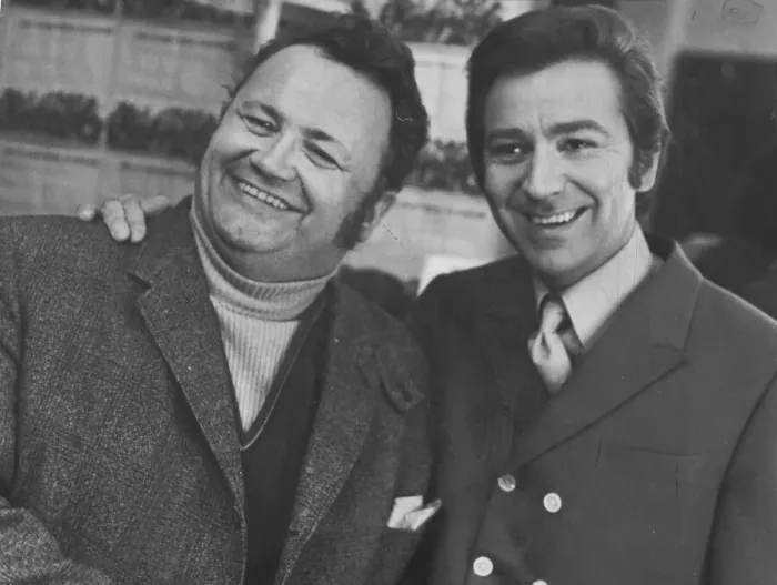 Framed Print : Des O Connor and Harry Secombe at press call - November 1969 ----- Framed Print : Des O Connor and Harry Secombe at press call - November 1969 -----