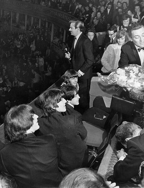 Des O Connor seen here with the Beatles at The Daily Mirror Goldern Ball February