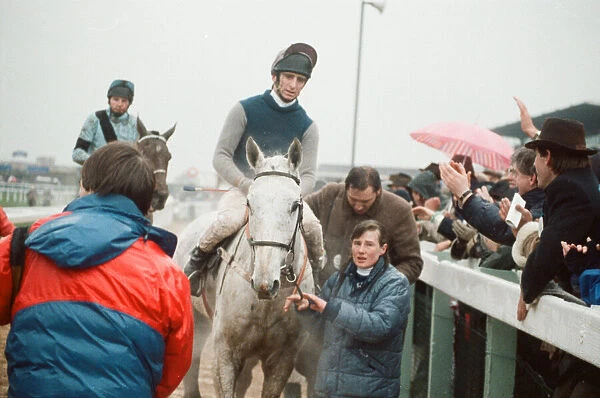 Desert Orchid 16th March 1989. Local Caption Horseracing