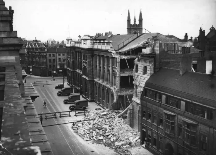 Framed Print : Despite heavy bombing in the city centre the Post Office building remained largely