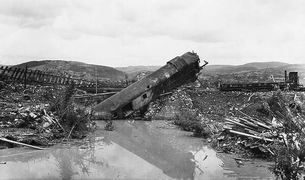 Destroyed railway coach south of Florence. 21st July 1944
