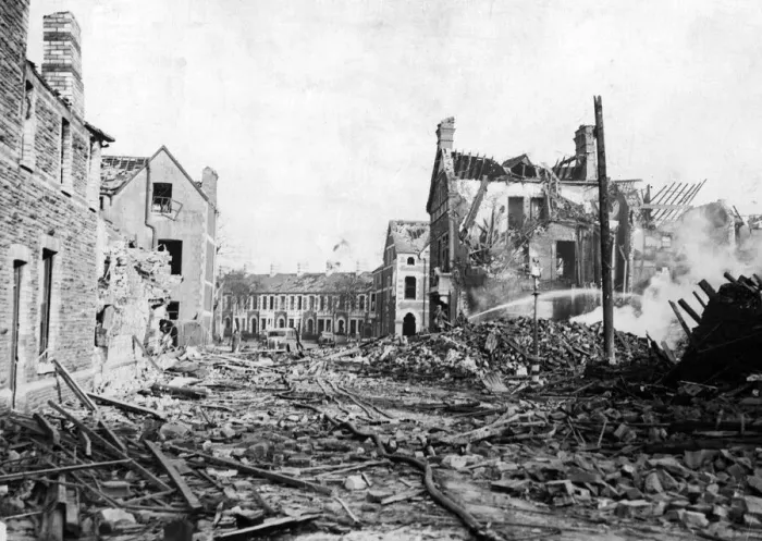 Framed Print : Destruction caused by air raids in Cardiff, Wales. February 1941 Framed Print : Destruction caused by air raids in Cardiff, Wales. February 1941