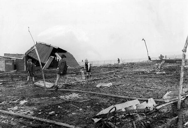 Destruction caused by Nazi raiders, Swansea, Wales. Circa 1941