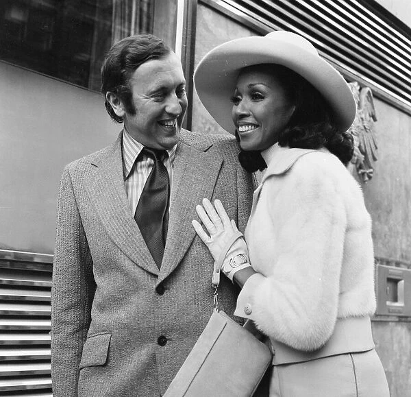 Diahann Carroll, American Singer and Actress, with fiance David Frost