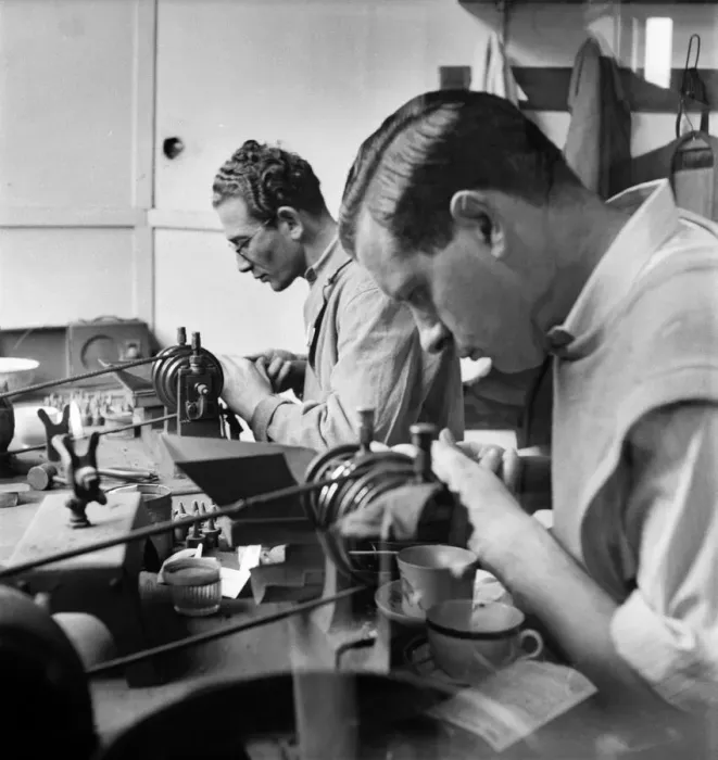 Framed Print : Diamond Cutters in a London diamond merchants. June 1952 C3023 Framed Print : Diamond Cutters in a London diamond merchants. June 1952 C3023