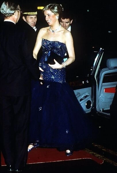 Diana, Princess of Wales arrives at Covent Garden Opera House for a performance of