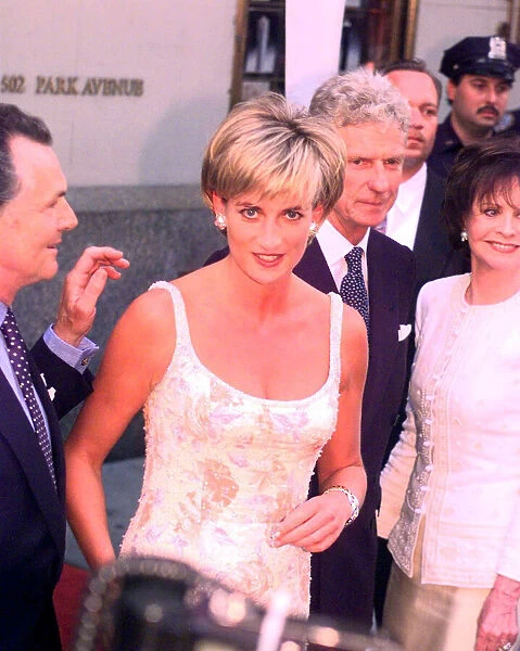 Diana, Princess of Wales, arrives for a gala reception and preview at Christies auction