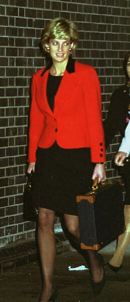 Diana, Princess of Wales, arrives at Heathrow Airport after returning from her four day