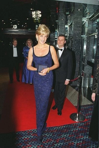 Diana, Princess of Wales arrives for the Royal Gala Premiere performance of Lord