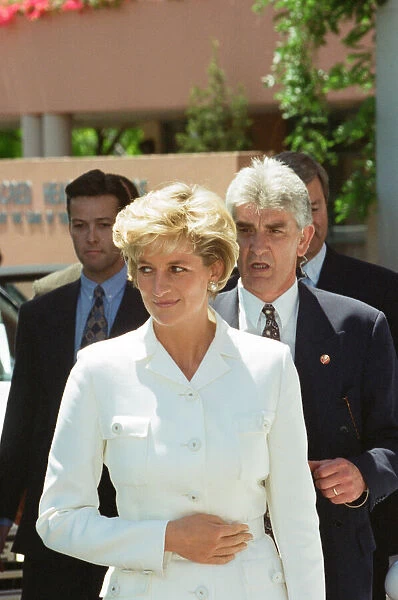 Diana, Princess of Wales arrives at the The Sacred Heart Hospice in Sydney, Australia