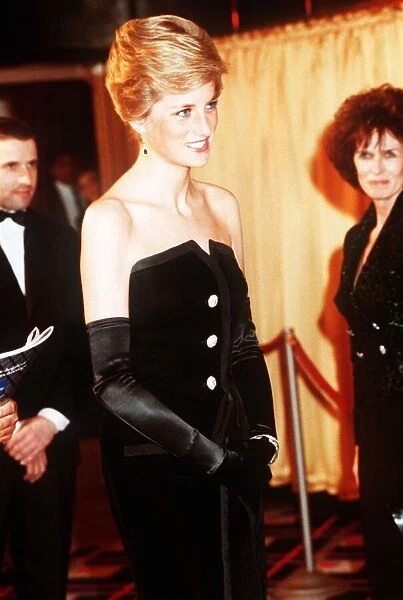 Diana, Princess Of Wales, attending the film premiere of Dangerous Liaisons at The Canon