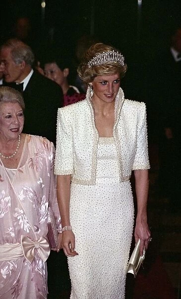 Diana, Princess of Wales at the Culture Centre during her official visit to Hong Kong