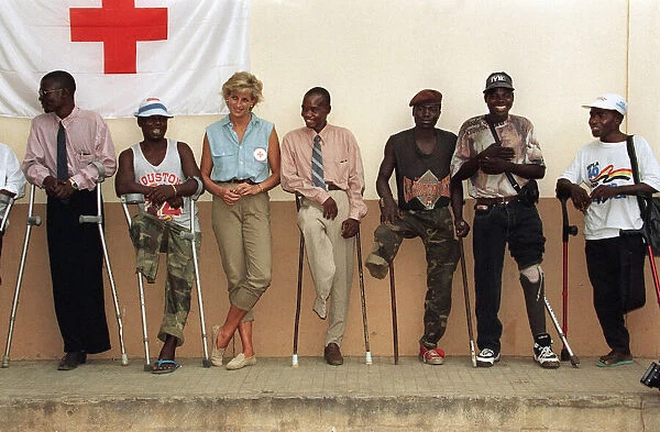 Diana, Princess of Wales four day visit to Angola, the former Portuguese colony torn