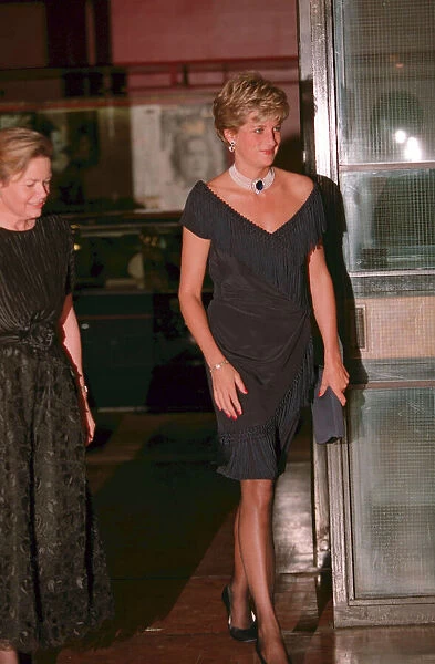 DIANA, PRINCESS OF WALES AT EVENING FUNCTION - F  /  L, SMILING OCTOBER 1991