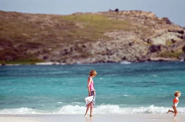 Diana, Princess of Wales on holiday on the British Virgin Islands. 9th January 1989