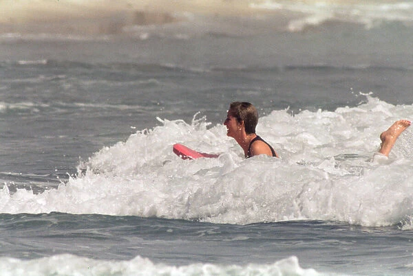 Diana, Princess of Wales on holiday in Nevis. January 1993