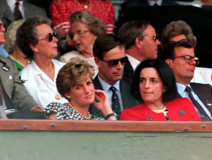 Framed Print : DIANA, THE PRINCESS OF WALES AND LUCIA FLECHA DE LIMA AT WIMBLEDON JULY 1991