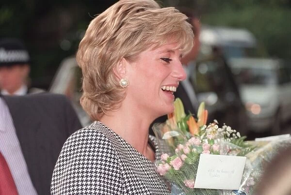 Diana, Princess of Wales meets wellwishers outside the National Institute for Conductive