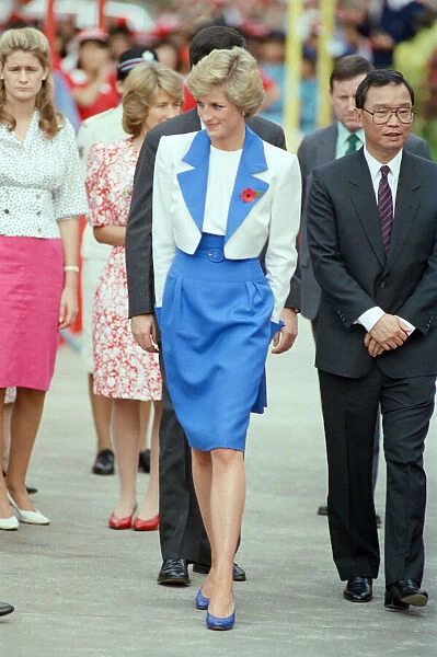 Diana, Princess of Wales during her official visit to Hong Kong. 9th November 1989