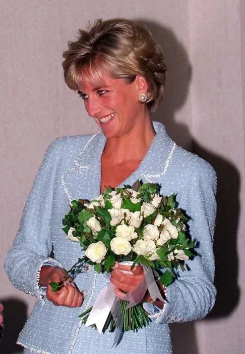 Framed Print : Diana, Princess of Wales is presented with the first rose to be named after her Framed Print : Diana, Princess of Wales is presented with the first rose to be named after her