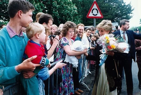 Diana, Princess of Wales during a visit to Fawsley House in Rugby