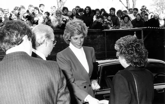 Framed Print : Diana, Princess of Wales during a visit to Rugby. 23rd March 1988