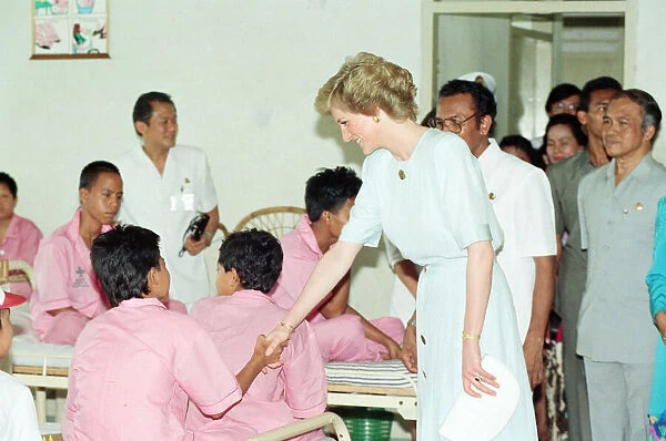 Diana, Princess of Wales, on a visit to Sitanala Leprosy Hospital in Tangerang, Indonesia