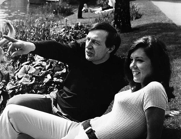 Diana Rigg actress with Clifford Williams Shakespearian Director on the river bank
