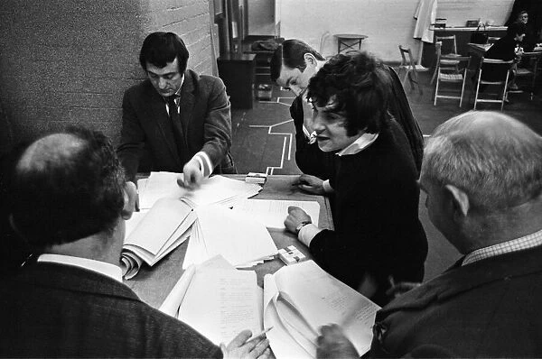 Dick Clement (2nd left) and Ian La Frenais (3rd left), scriptwriters for the 'Mr