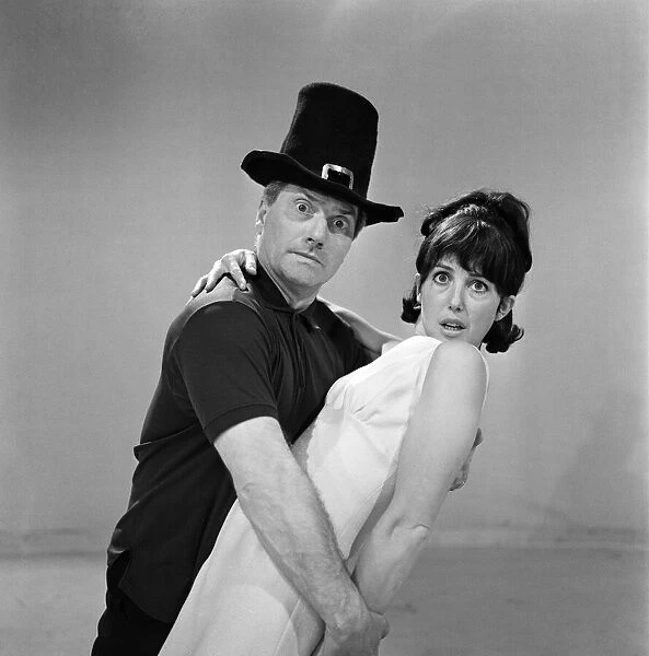 Dick Emery and Una Stubbs rehearsing for the 'Dick Emery Show'