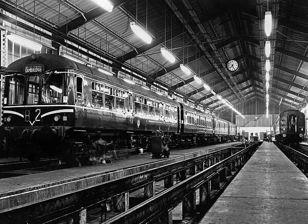 Diesel Multiple Unit seen here in the loco shed at Cambridge. 23rd October 1962