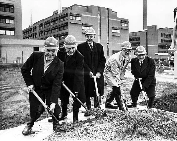 Digging in as work is launched on the Royal Victoria Infirmary extension, left to right
