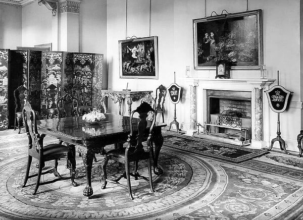 The dining room at Himley Hall, Staffordshire. 29th November 1934