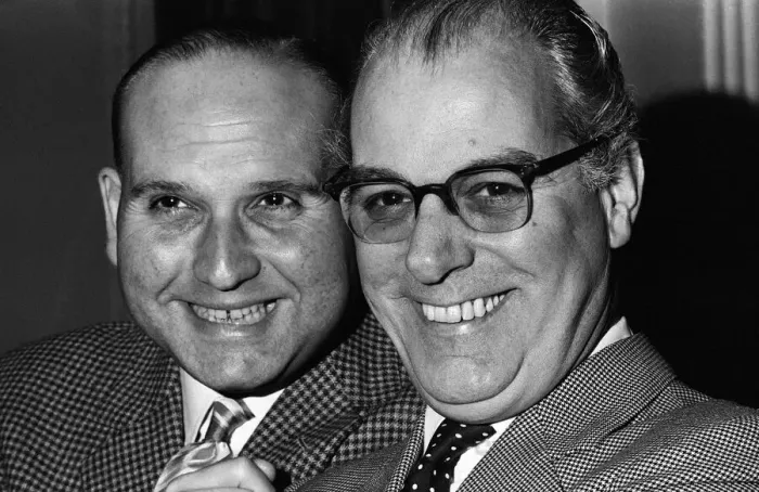 Framed Print : Director Gerald Thomas (left) and Producer Peter Rogers. 9th December 1964 Framed Print : Director Gerald Thomas (left) and Producer Peter Rogers. 9th December 1964
