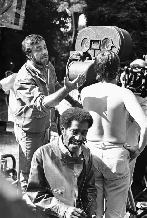 Framed Print : Director Jerry Lewis (left) seen here with Sammy Davis Junior (seated Framed Print : Director Jerry Lewis (left) seen here with Sammy Davis Junior (seated