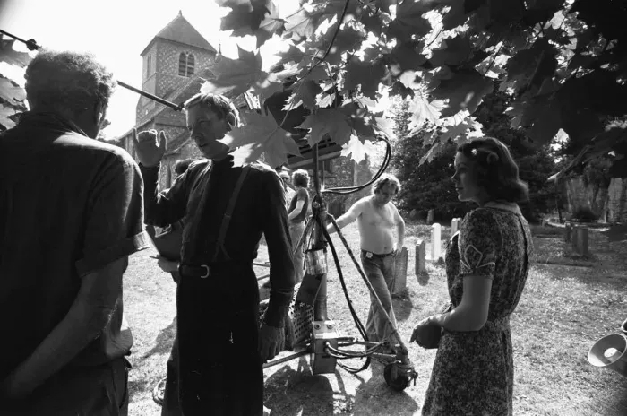 Framed Print : Director John Sturges (left) seen here in conversation with Donald Sutherland while Framed Print : Director John Sturges (left) seen here in conversation with Donald Sutherland while