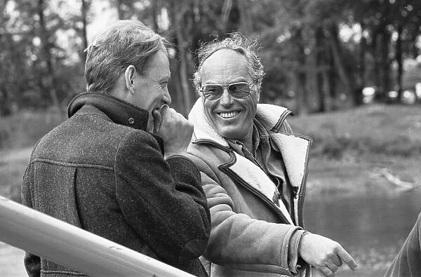 Director John Sturges (right) seen here with actor Donald Sutherland during location