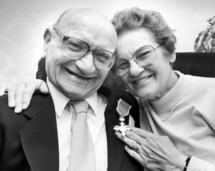 Framed Print : Disabilities Campaigner and sportsman seen here with his wife Peggy after their visit to Framed Print : Disabilities Campaigner and sportsman seen here with his wife Peggy after their visit to