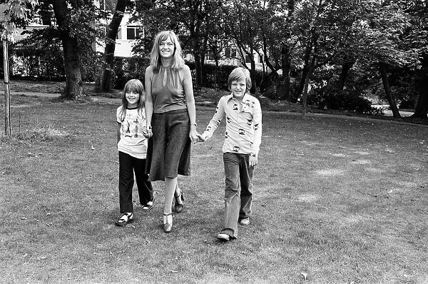 Disc Jockey Annie Nightingale with her children Lucy, 7, and Alexander, 12