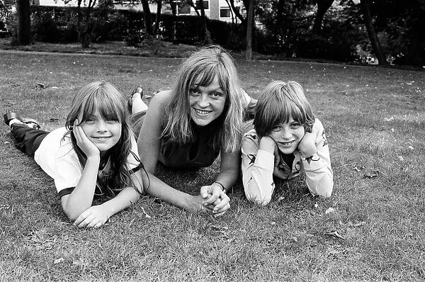 Disc Jockey Annie Nightingale with her children Lucy, 7, and Alexander, 12