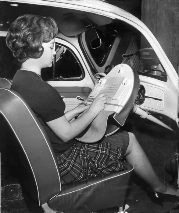 Framed Print : A dispatch case that unzips to fit over a car steering wheel converting it into a solid Framed Print : A dispatch case that unzips to fit over a car steering wheel converting it into a solid
