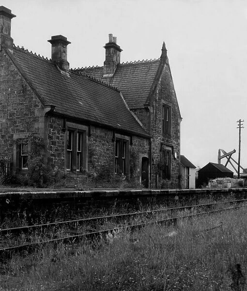 The disused Humshaugh Railway Station on 15th August 1959. The station was closed in 1958