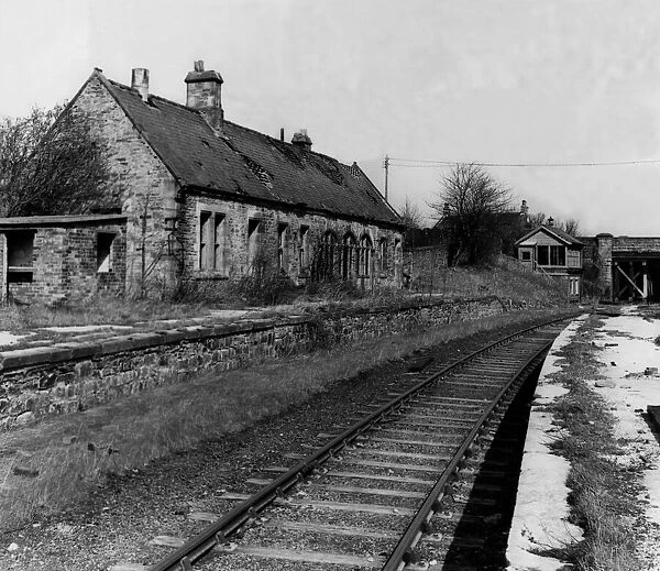 The disused Rowley Railway Station near Consett, County Durham on 28th March 1968 which