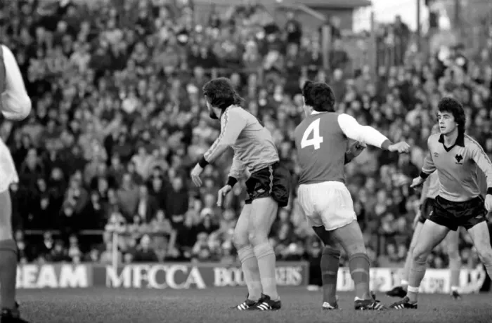 Framed Print : Division 1 football. Arsenal 1 v. Wolves 0. December 1980 LF05-31-045 Framed Print : Division 1 football. Arsenal 1 v. Wolves 0. December 1980 LF05-31-045
