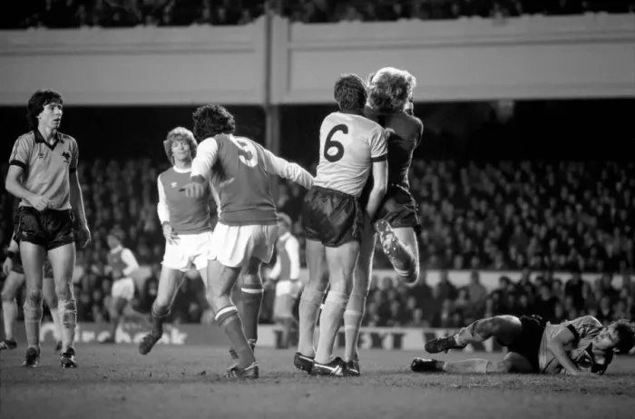 Framed Print : Division 1 football. Arsenal 1 v. Wolves 0. December 1980 LF05-31-032 Framed Print : Division 1 football. Arsenal 1 v. Wolves 0. December 1980 LF05-31-032