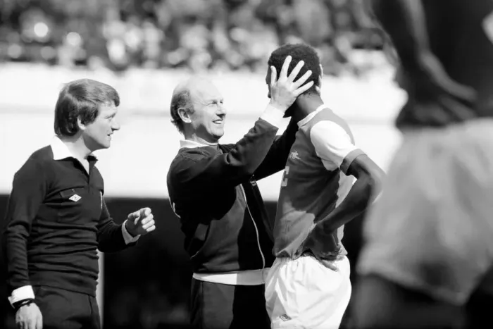 Framed Print : Division 1 football. Arsenal 2 v. Nottingham Forest 0. April 1982 LF09-08-014