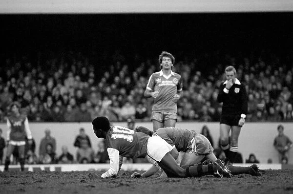 Division 1 football. Arsenal 3 v. Brighton and Hove Albion 1. February 1983 LF12-26-065