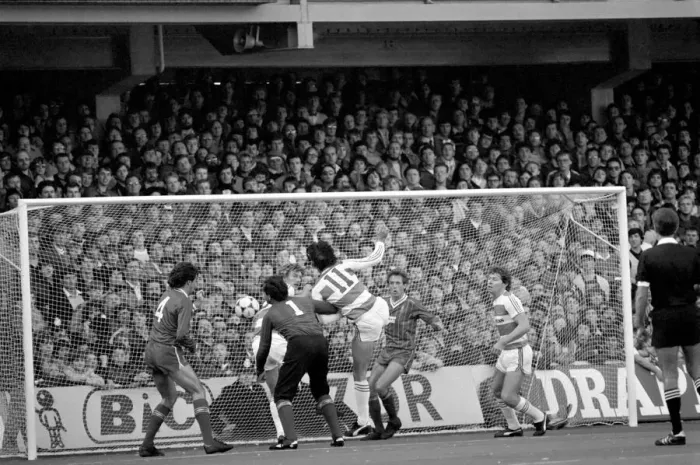 Framed Print : Division 1 football. Queens Park Rangers 0 v. Liverpool 1. October 1983 LF14-09-050