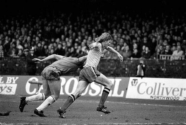 Division 2 football. Watford 1 v. Chelsea 0. February 1982 LF08-38-059